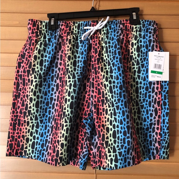 TRUNKS SURF & SWIM CO. NWT MEN’S SWIM SHORT OMBRÉ LEOPARD 3 POCKETS SIZE LARGE - Picture 8 of 8